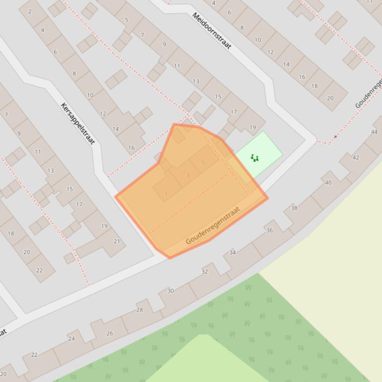 Kaart van postcodegebied 2201ML.