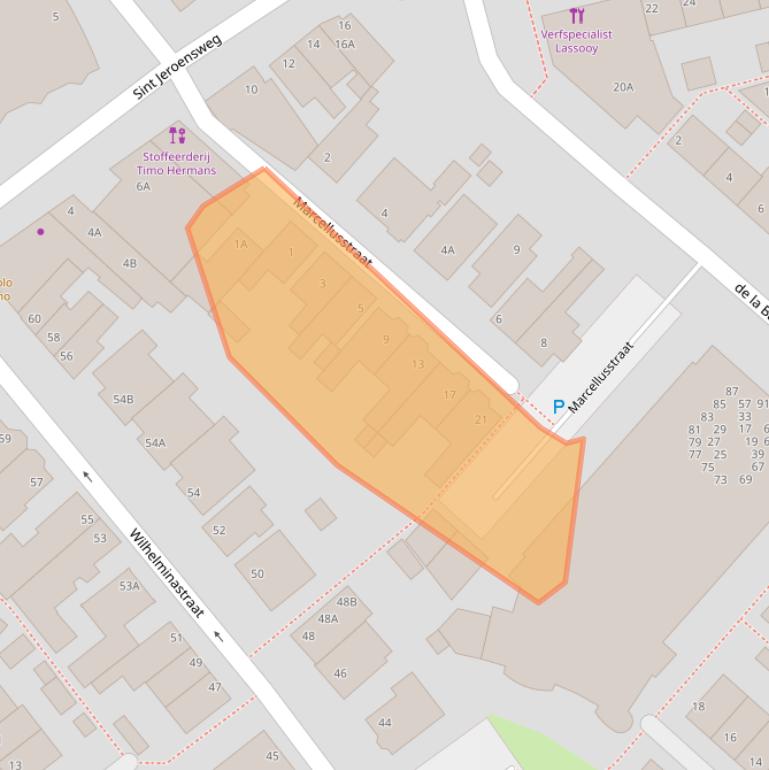 Kaart van postcodegebied 2201NA.
