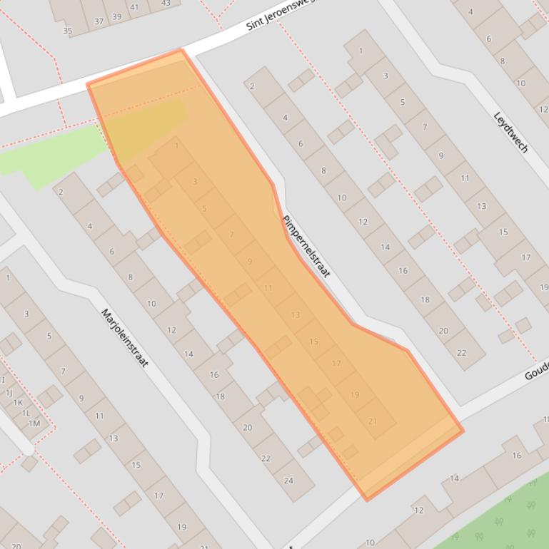 Kaart van postcodegebied 2201NG.