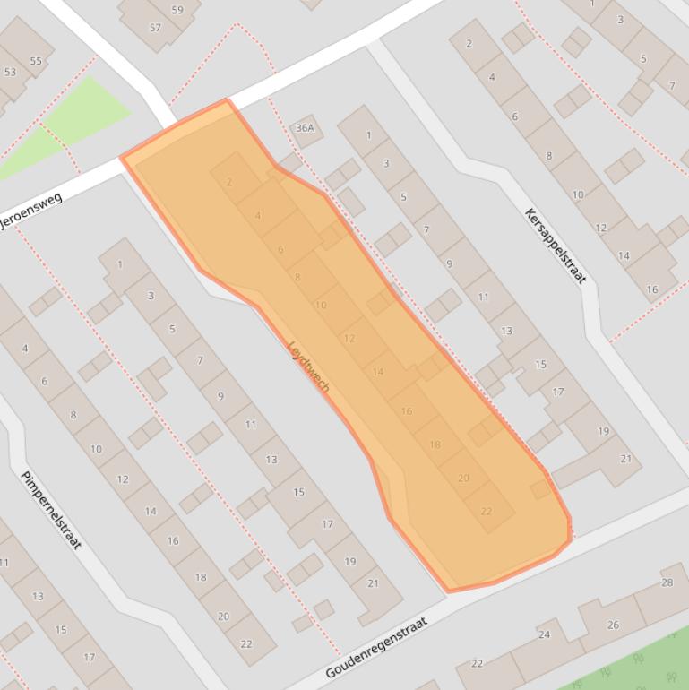Kaart van postcodegebied 2201NK.