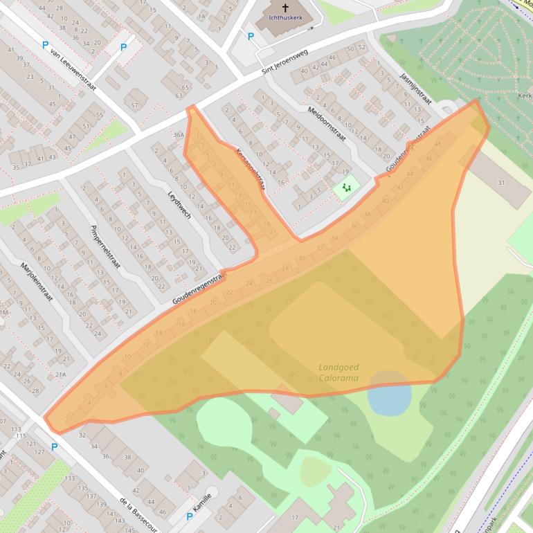 Kaart van postcodegebied 2201NL.