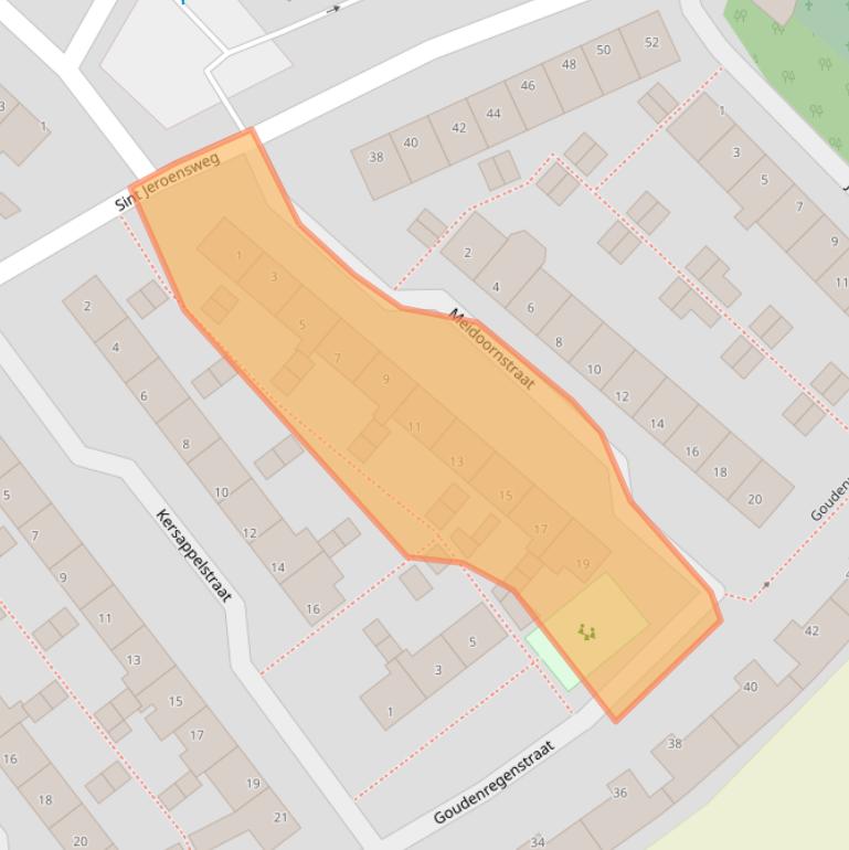 Kaart van postcodegebied 2201NN.