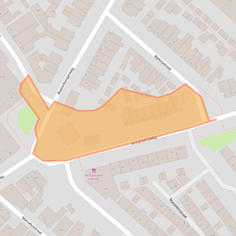 Kaart van postcodegebied 2201NS.