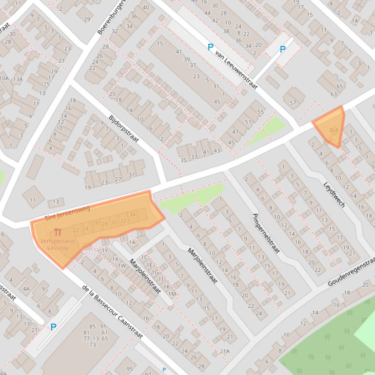 Kaart van postcodegebied 2201NZ.