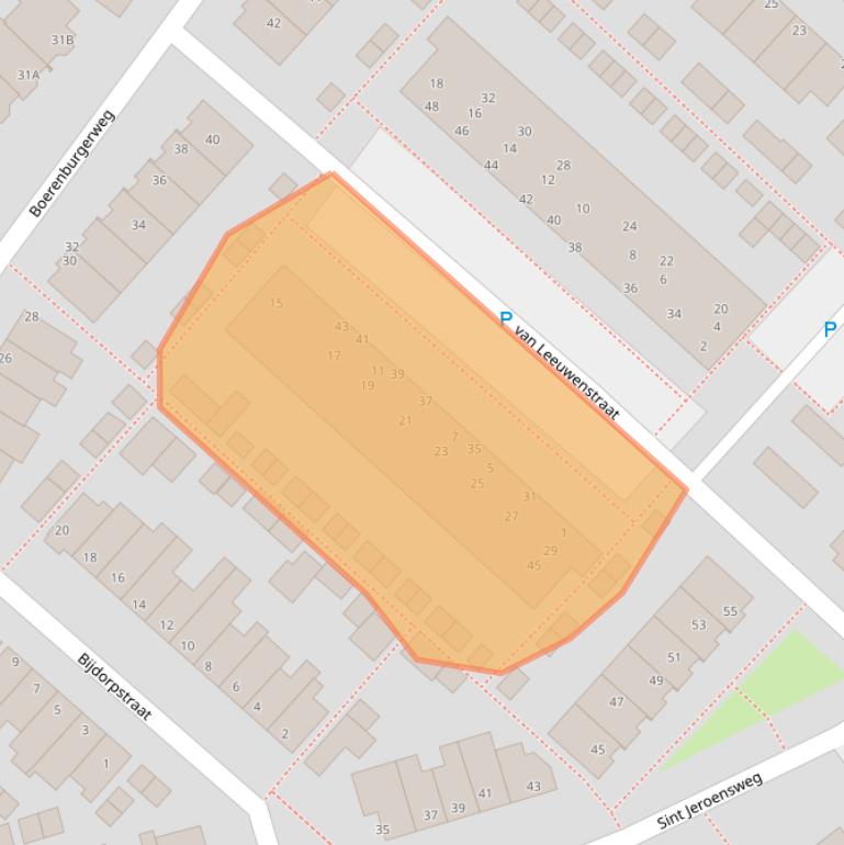 Kaart van postcodegebied 2201PD.