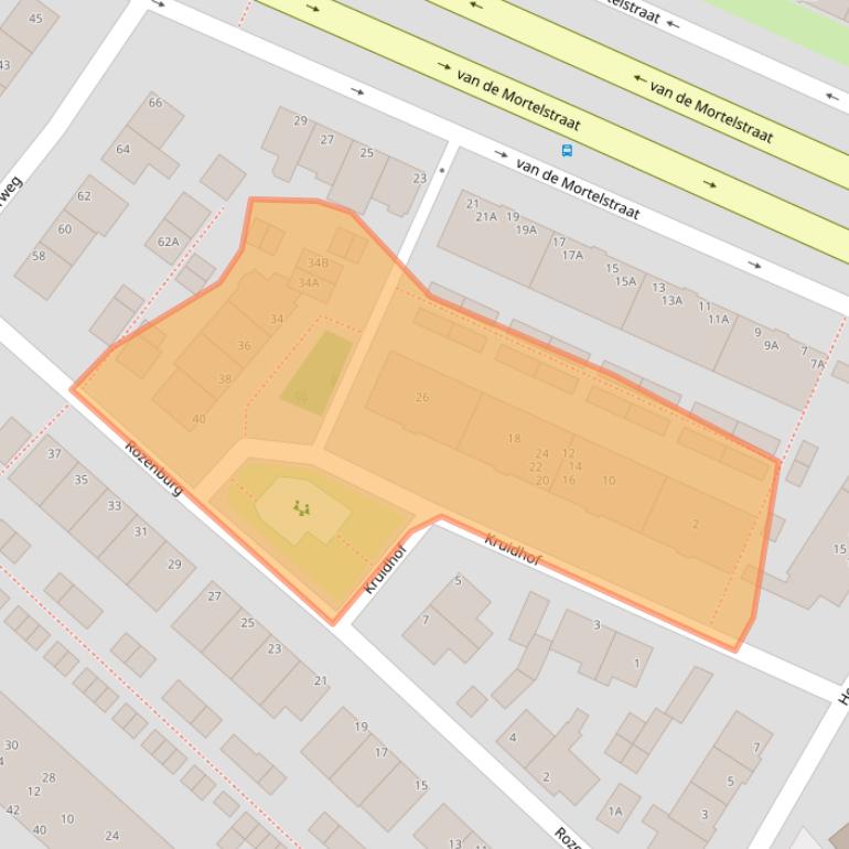 Kaart van postcodegebied 2201PL.
