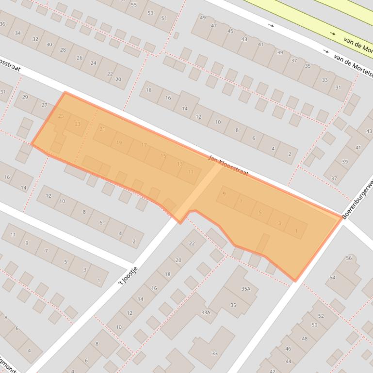 Kaart van postcodegebied 2201PT.