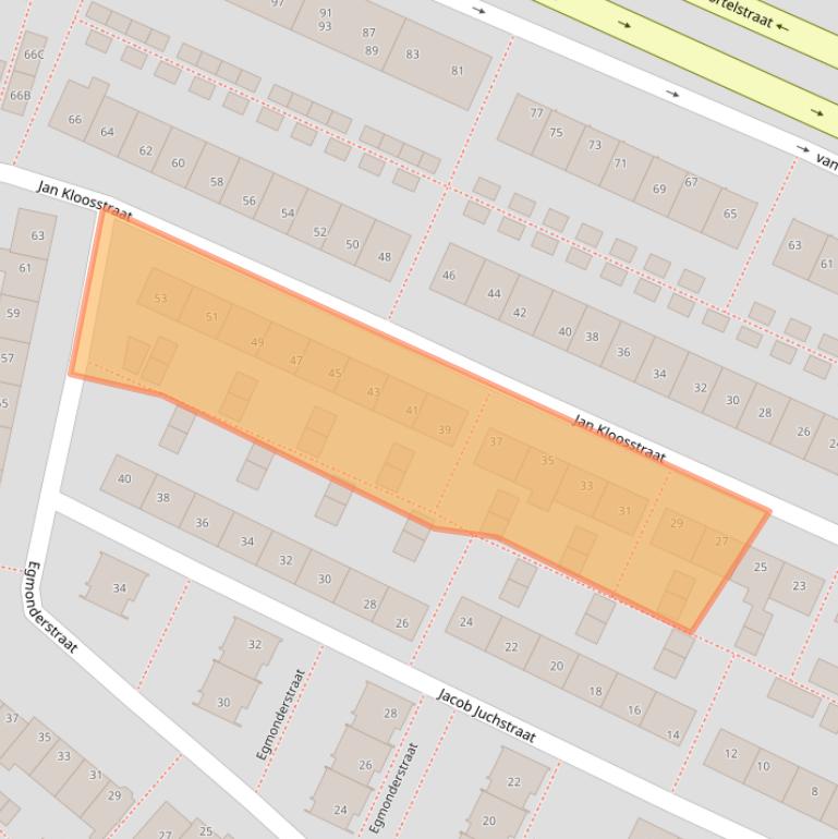 Kaart van postcodegebied 2201PV.