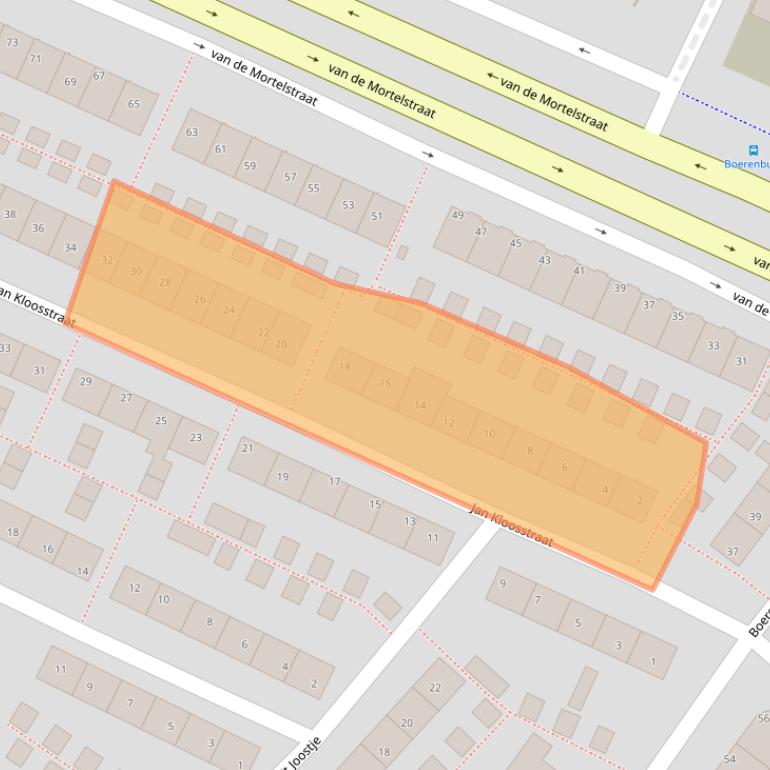 Kaart van postcodegebied 2201PW.