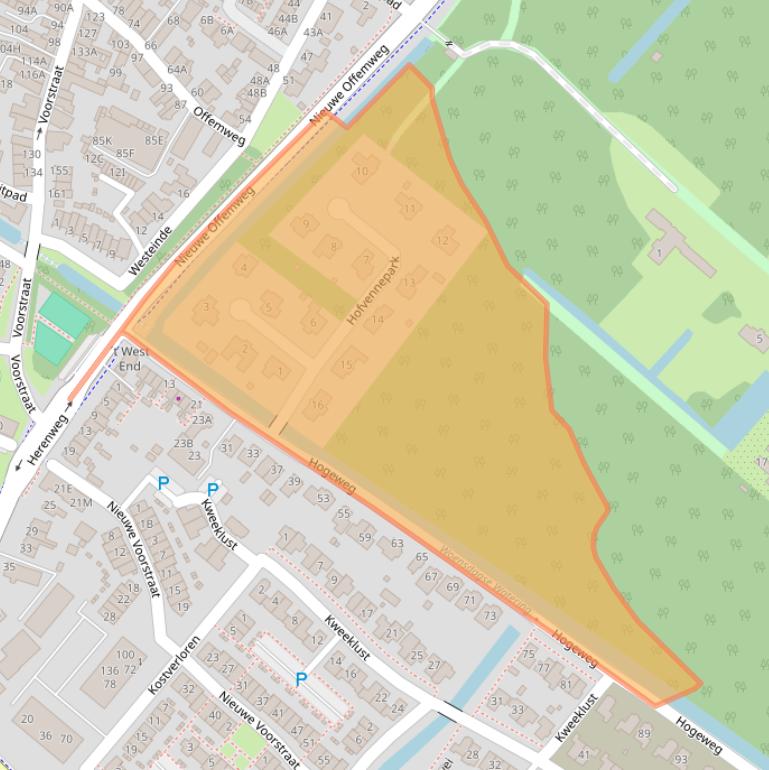 Kaart van postcodegebied 2201PZ.