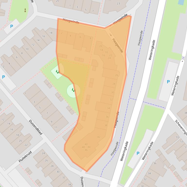 Kaart van postcodegebied 2201ST.