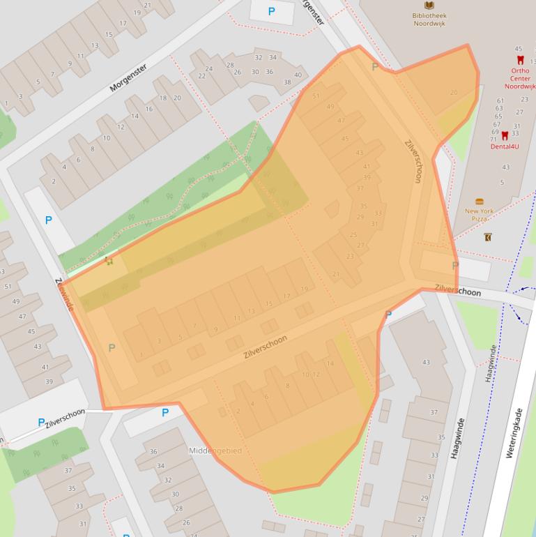 Kaart van postcodegebied 2201SX.