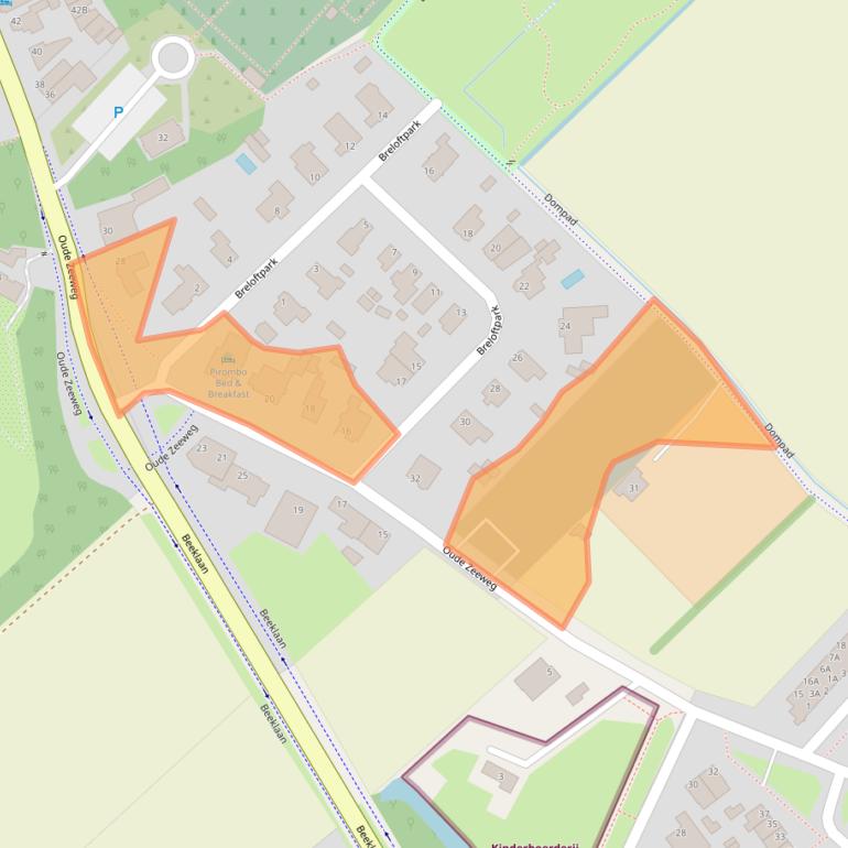 Kaart van postcodegebied 2201TB.