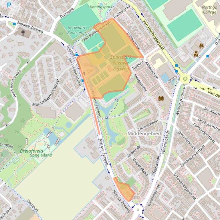 Kaart van postcodegebied 2201TK.