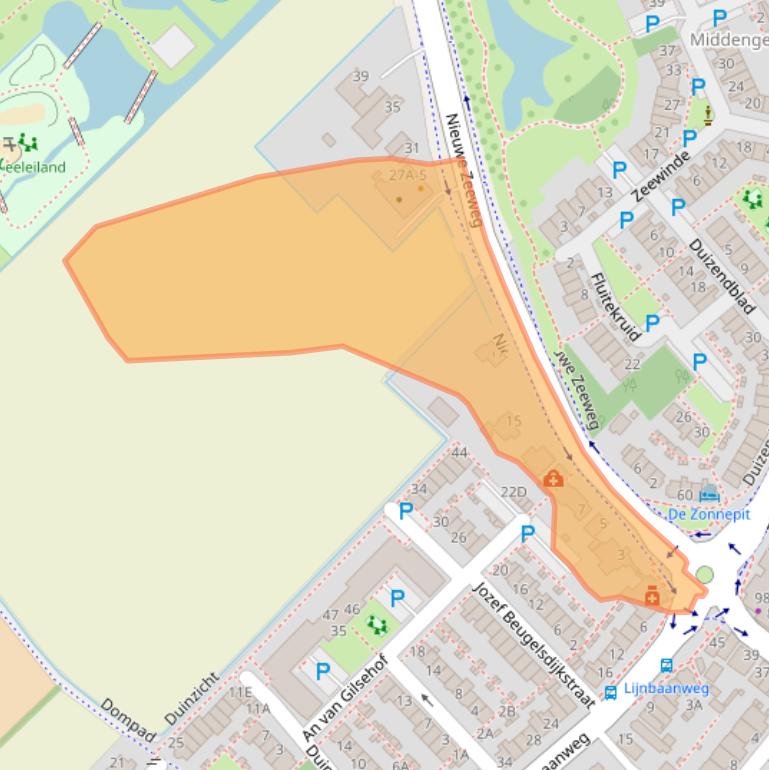 Kaart van postcodegebied 2201TL.