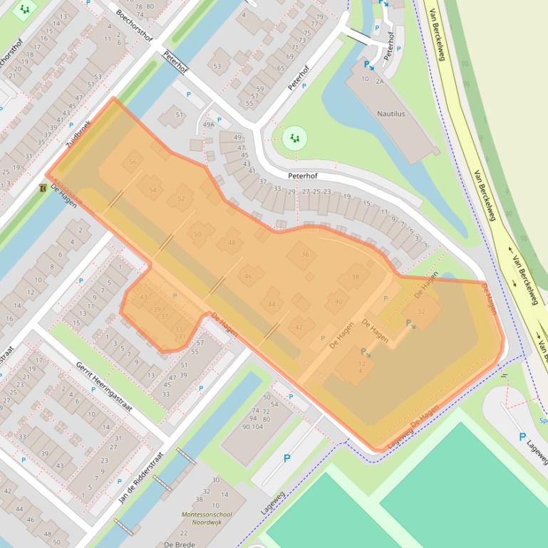 Kaart van postcodegebied 2201TN.