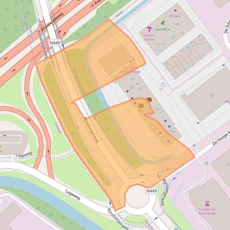 Kaart van postcodegebied 2201TP.