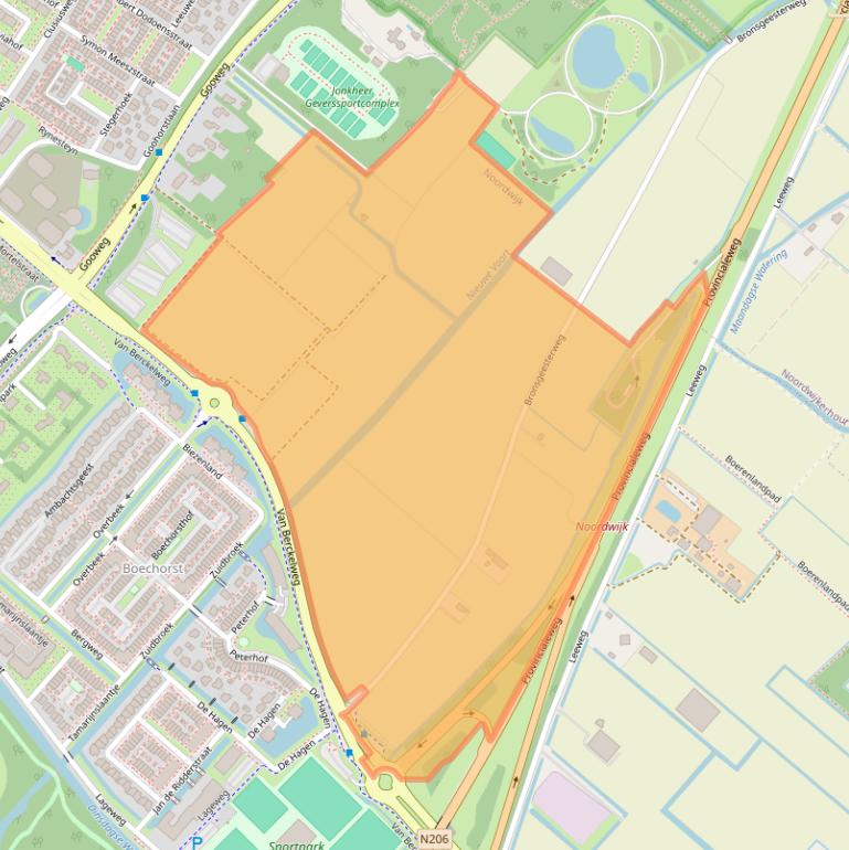 Kaart van postcodegebied 2201TW.