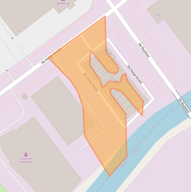 Kaart van postcodegebied 2201TZ.