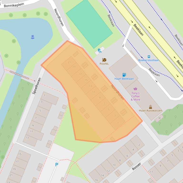 Kaart van postcodegebied 2201VC.