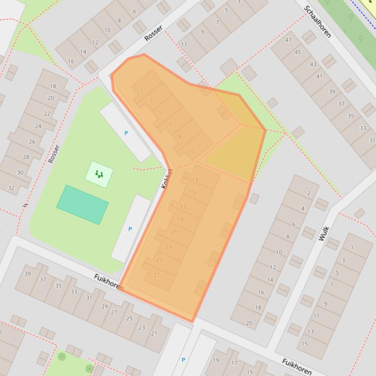 Kaart van postcodegebied 2201VD.