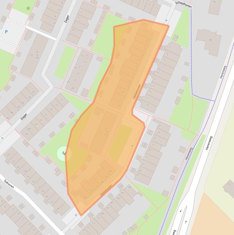 Kaart van postcodegebied 2201VG.