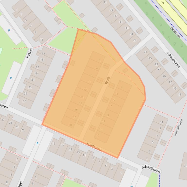 Kaart van postcodegebied 2201VH.