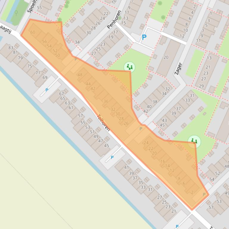 Kaart van postcodegebied 2201VL.