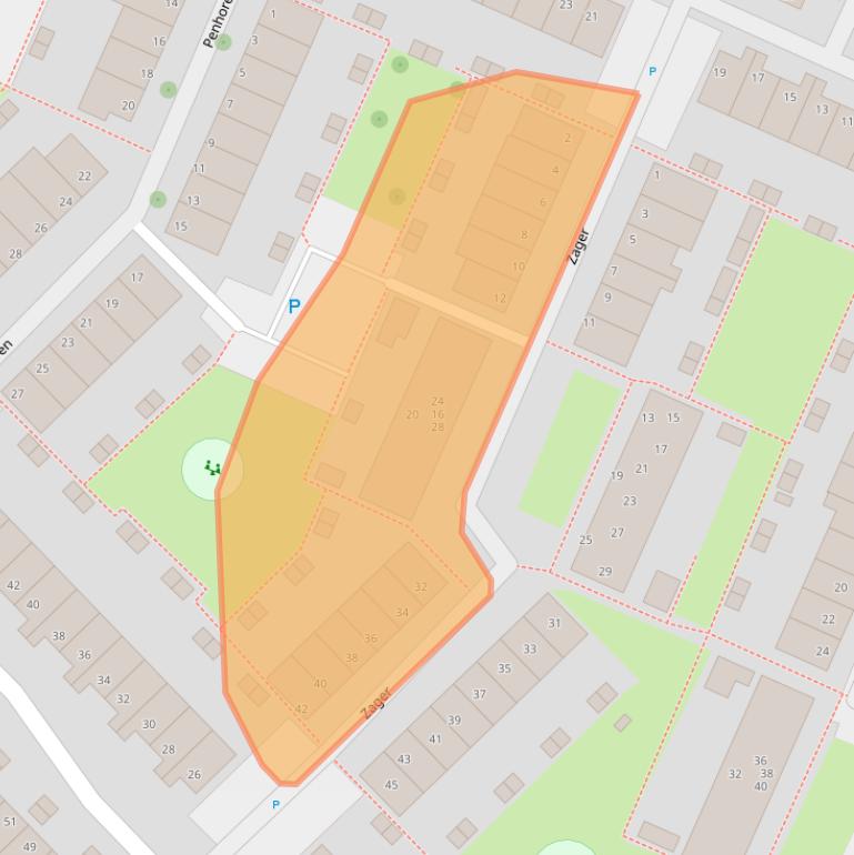 Kaart van postcodegebied 2201VM.