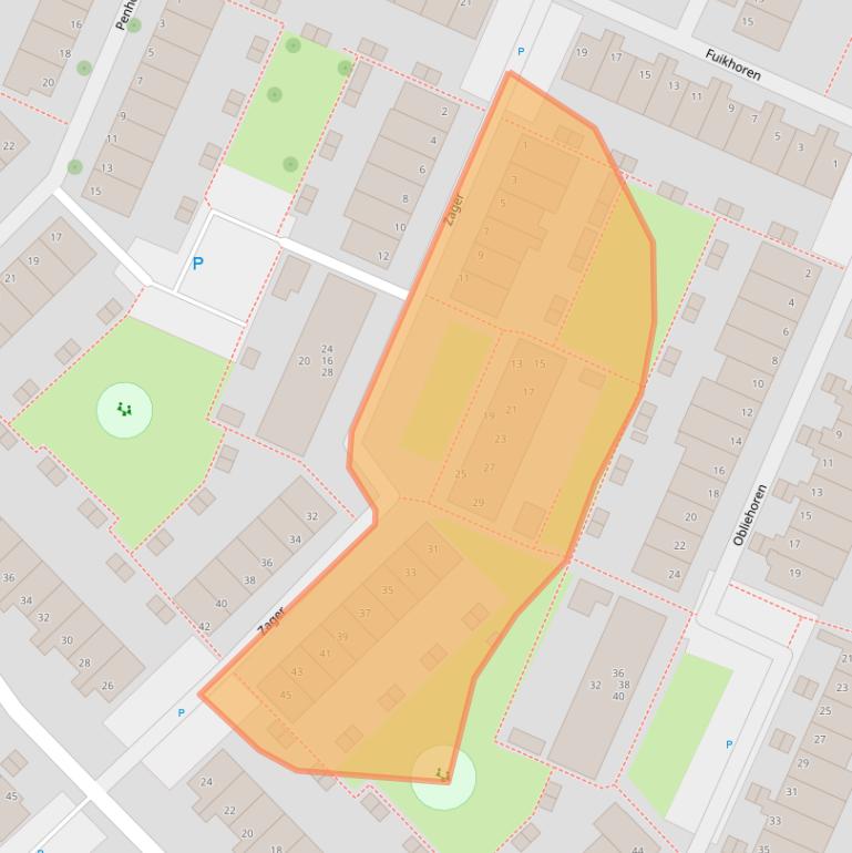 Kaart van postcodegebied 2201VN.