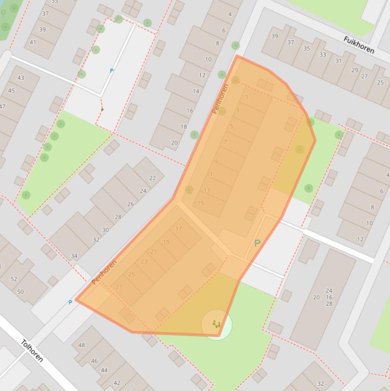 Kaart van postcodegebied 2201VP.