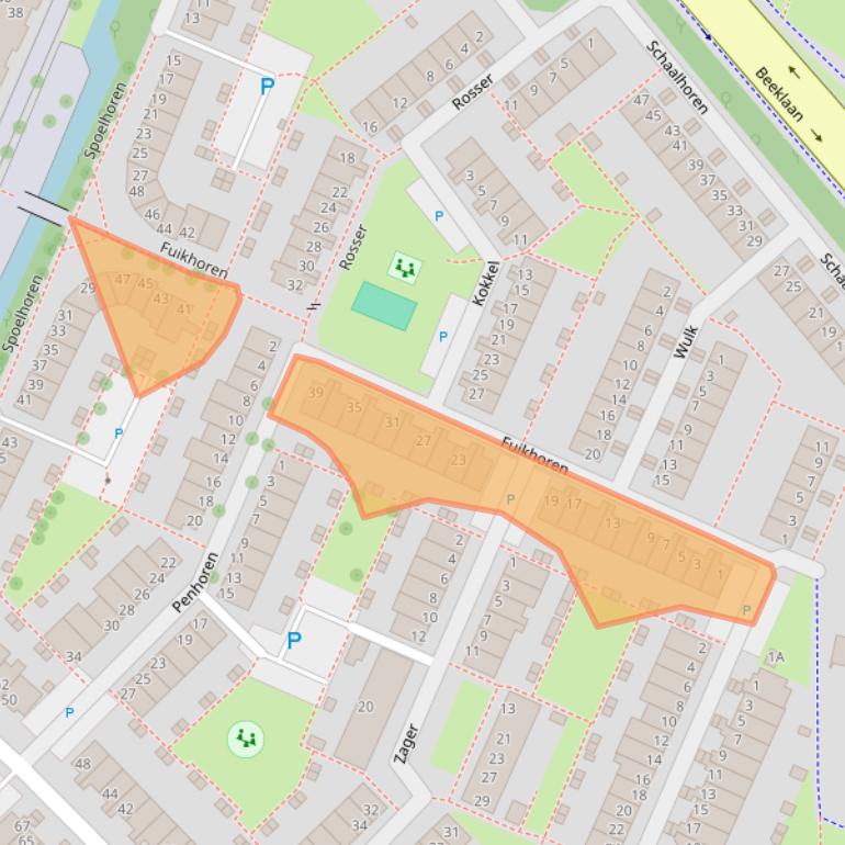 Kaart van postcodegebied 2201VT.