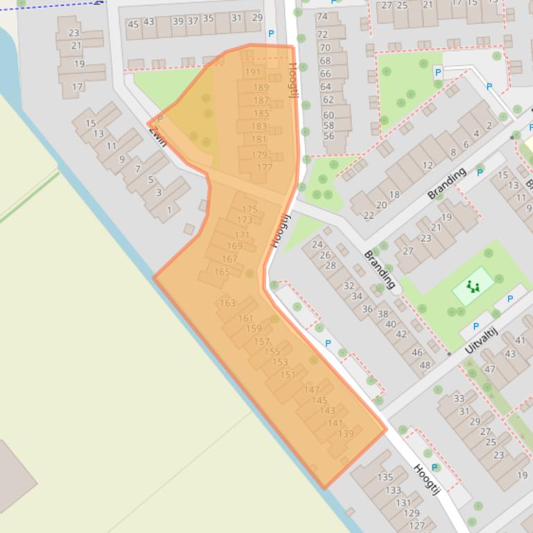 Kaart van postcodegebied 2201VX.