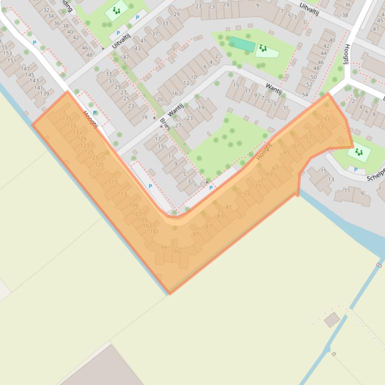 Kaart van postcodegebied 2201WC.