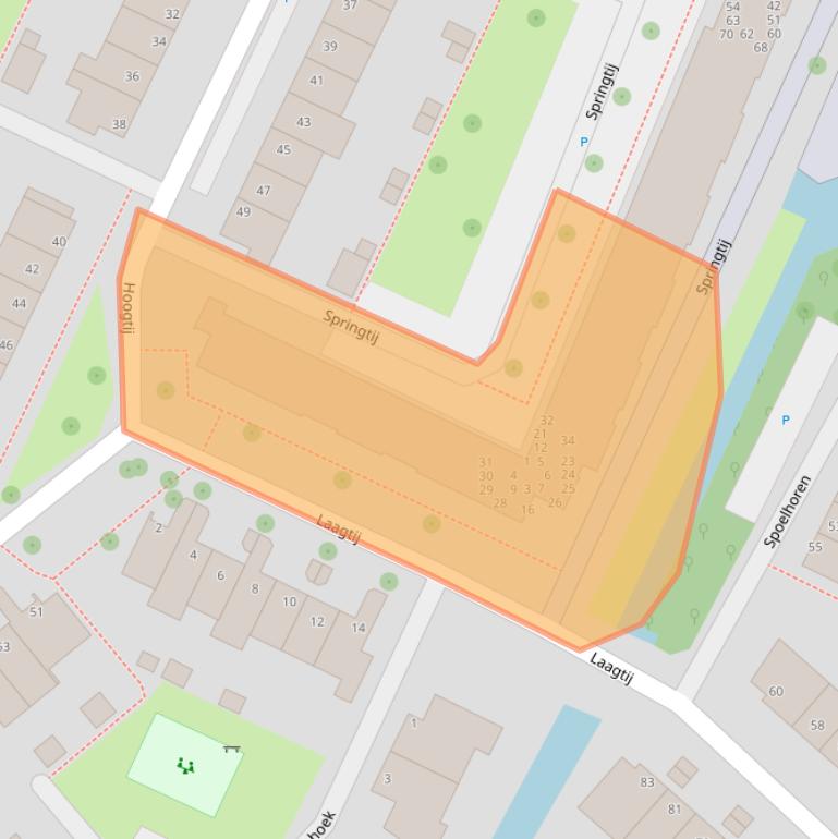 Kaart van postcodegebied 2201WE.