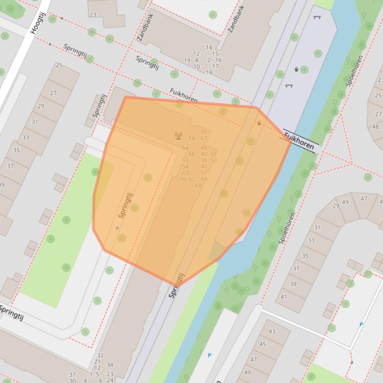 Kaart van postcodegebied 2201WG.