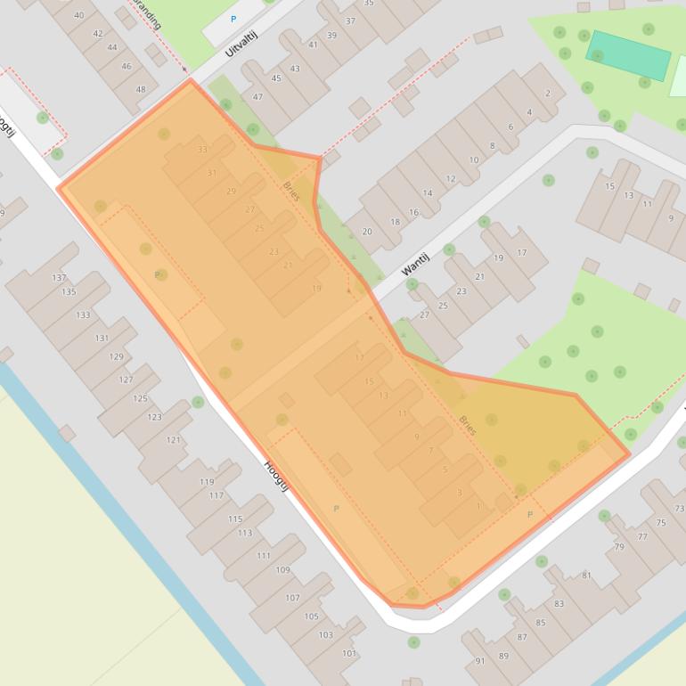 Kaart van postcodegebied 2201WK.