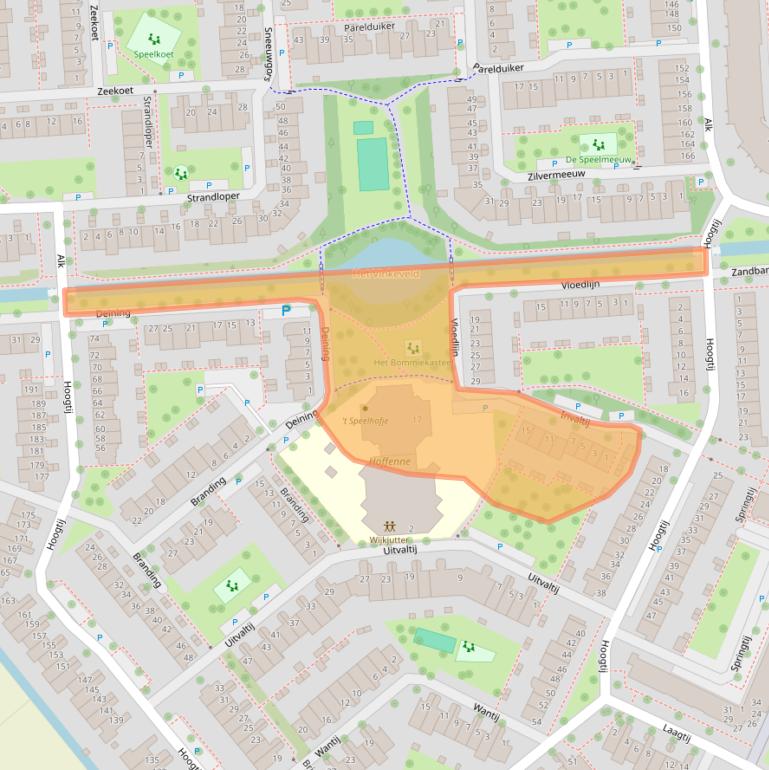 Kaart van postcodegebied 2201WN.