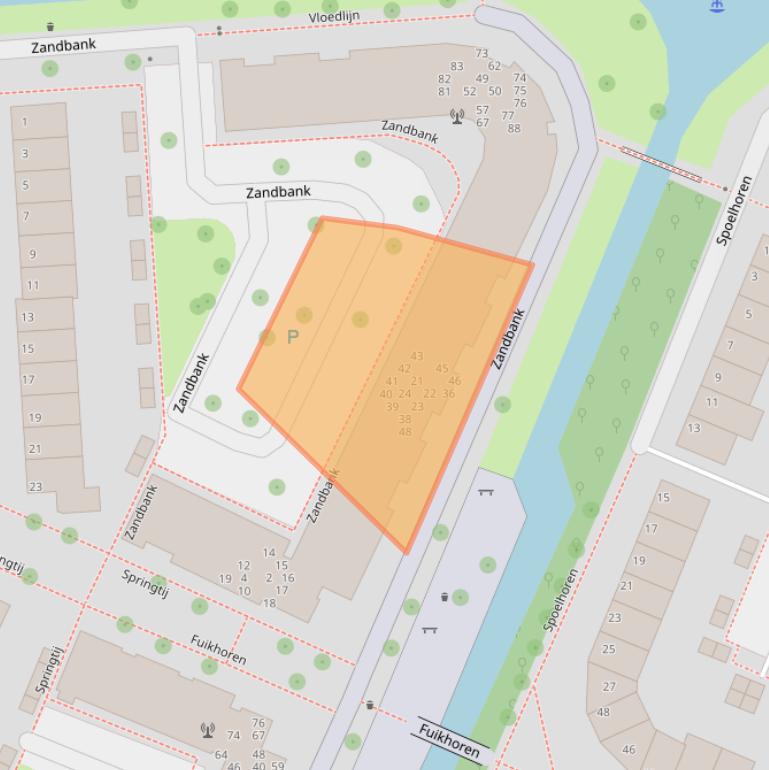 Kaart van postcodegebied 2201WS.