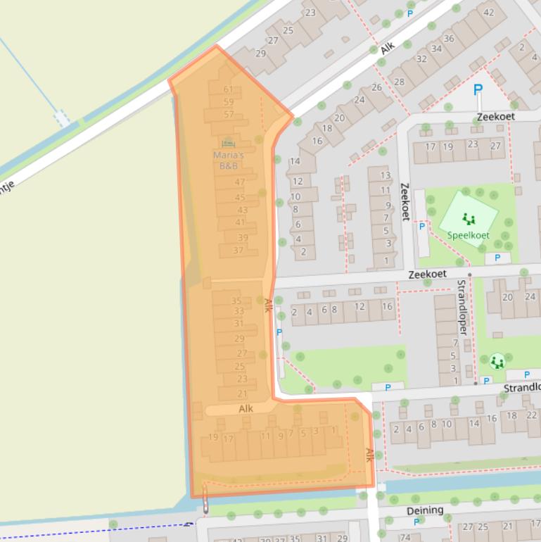 Kaart van postcodegebied 2201XL.