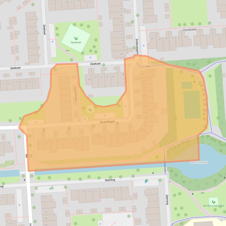 Kaart van postcodegebied 2201XZ.
