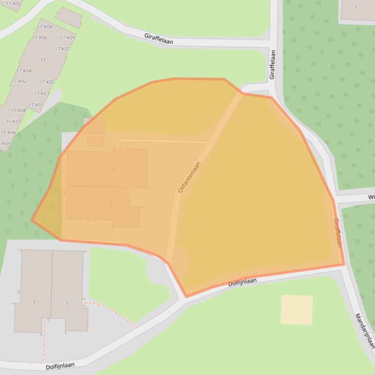 Kaart van postcodegebied 2201ZH.