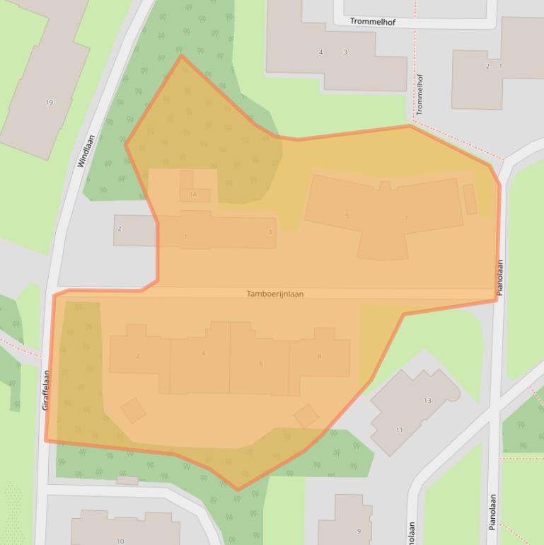 Kaart van postcodegebied 2201ZM.