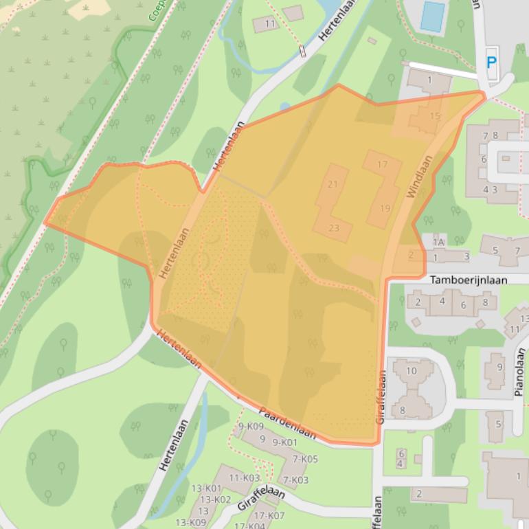 Kaart van postcodegebied 2201ZV.