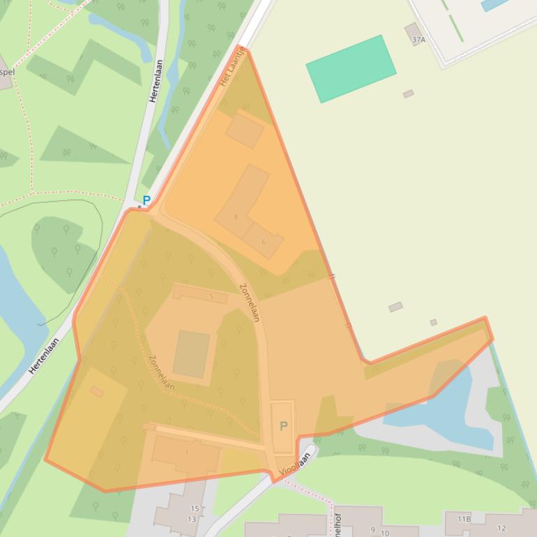 Kaart van postcodegebied 2201ZW.