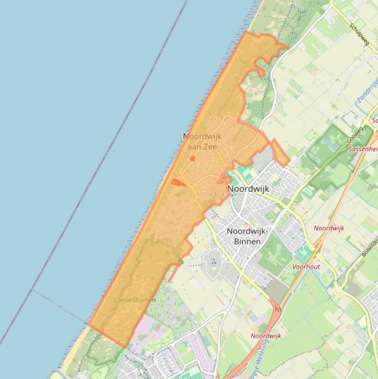 Kaart van postcodegebied 2202.