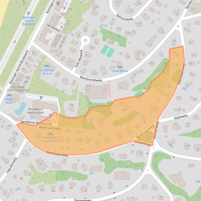 Kaart van postcodegebied 2202AH.