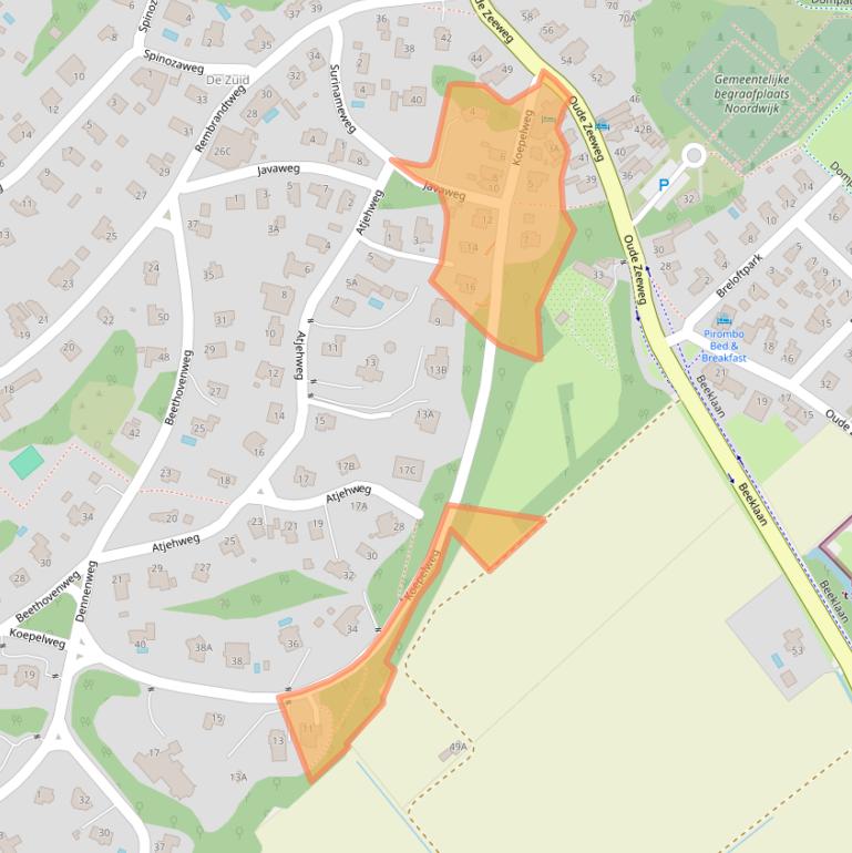 Kaart van postcodegebied 2202AJ.