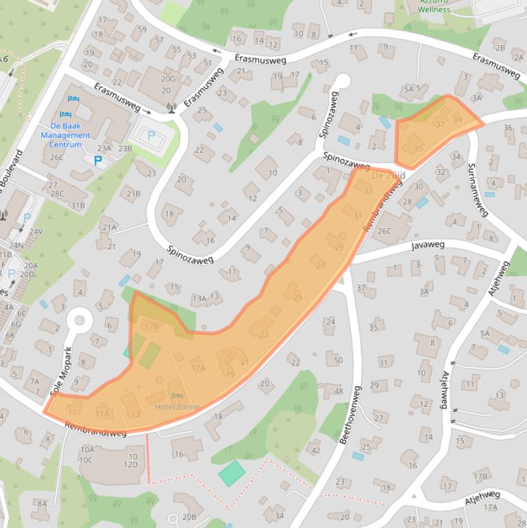 Kaart van postcodegebied 2202AT.