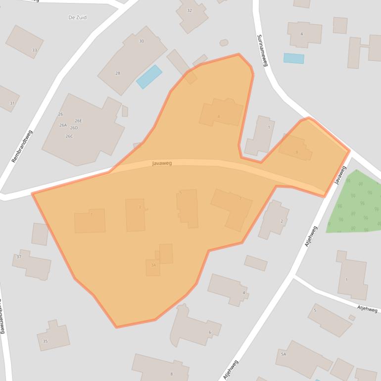 Kaart van postcodegebied 2202BA.